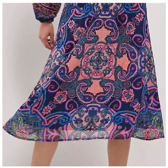 Anthropologie By Anthropologie Sydney Multi Color Midi Dress - Picture 9 of 16